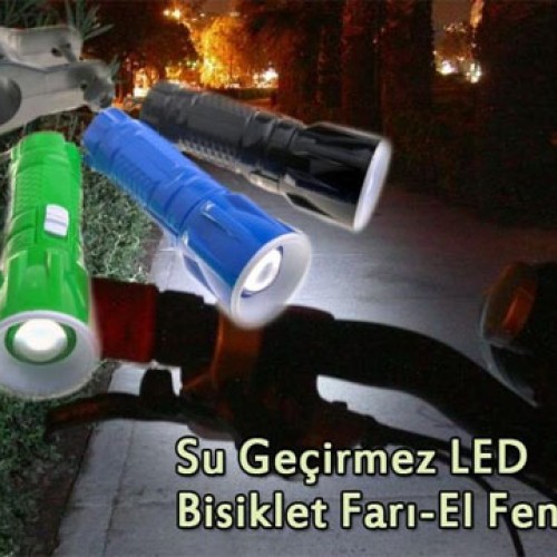 Su Geçirmez LED Bisiklet Farı-El Feneri
